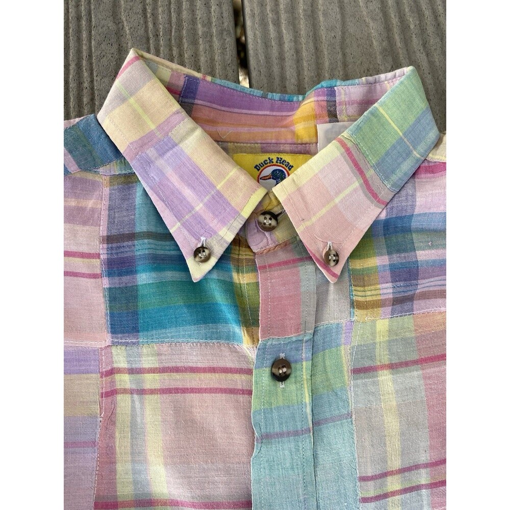Duck Head Madras Patchwork Button Down Shirt Mens… - image 5